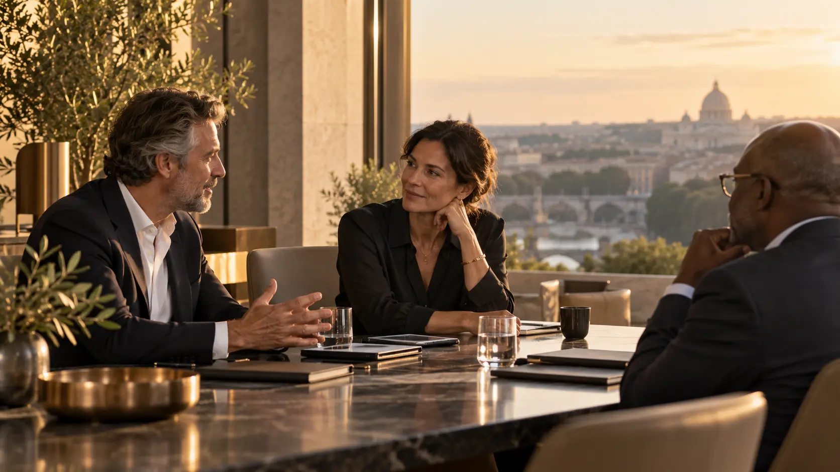 Business leaders in a trusted conversation